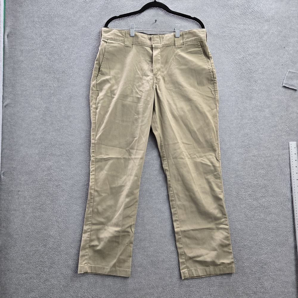 Dickies Men Pants 34X30 Brown Chino Twill FLEX Work Pant 28" Inseam